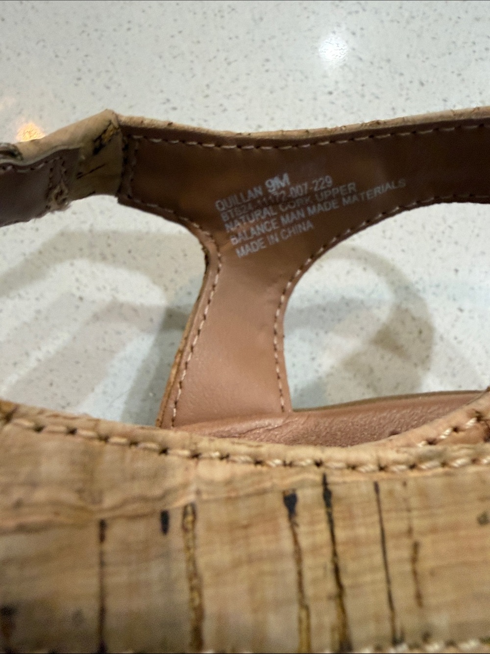 BareTraps Tan Cork-Style Strappy Slingback Sandals Size 9 - Picture 7 of 8
